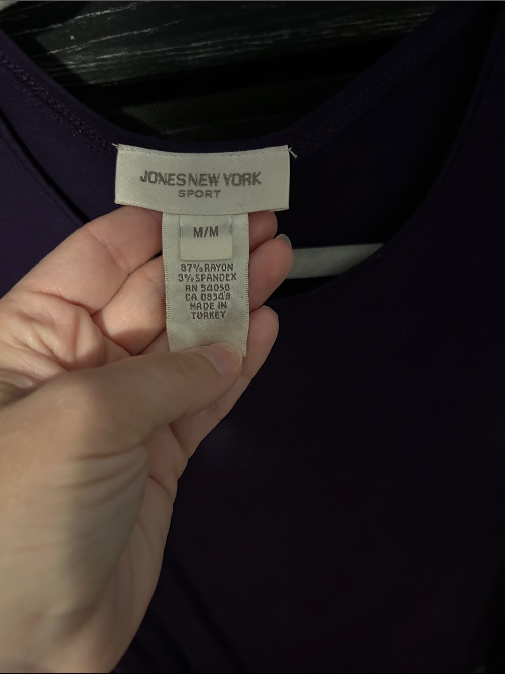 Jones NY Long-Sleeve Crew Neck Top in Deep Plum - Picture 2 of 2